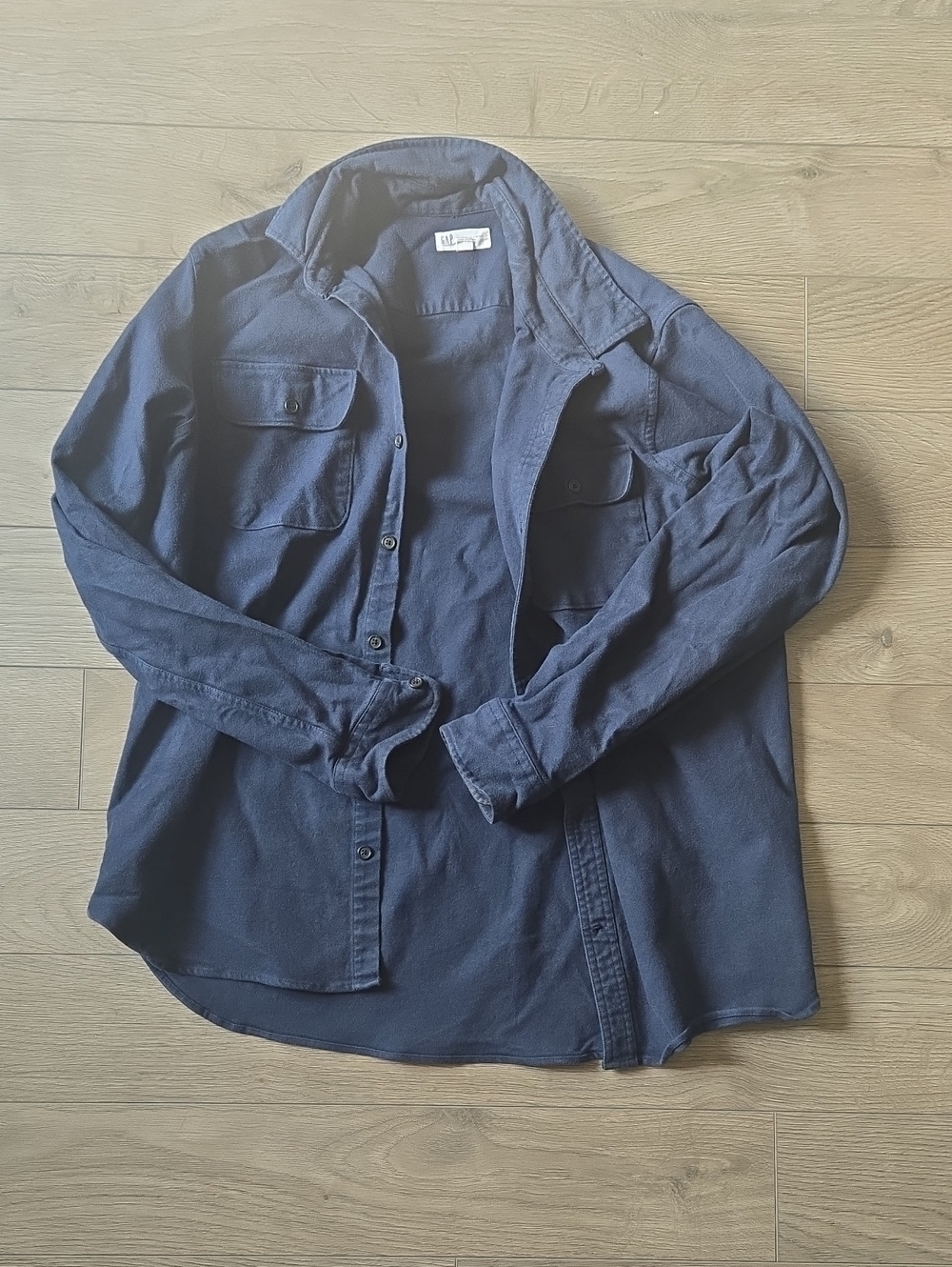 GAP Size L Men's Navy Button-Up Utility Shirt Jacket